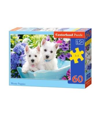 Puzzle &quot;Puppies of the West Highland White Terrier&quot; 60 pcs детальное изображение 60 элементов Пазлы