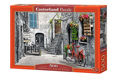 Puzzle CHARMING ALLEY WITH RED BICYCLE 500 pieces детальное изображение 500 элементов Пазлы