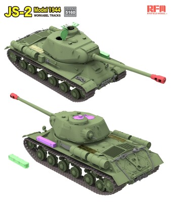 Збірна модель 1/35 Радянський важкий танк JS-2 MODEL 1944 з робочими траками RFM RM-5160 детальное изображение Военная техника 