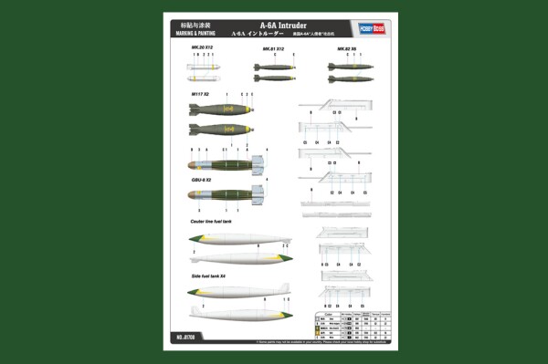 Scale model 1/48 American deck attack aircraft A-6A Intruder HobbyBoss 81708 детальное изображение Самолеты 1/48 Самолеты