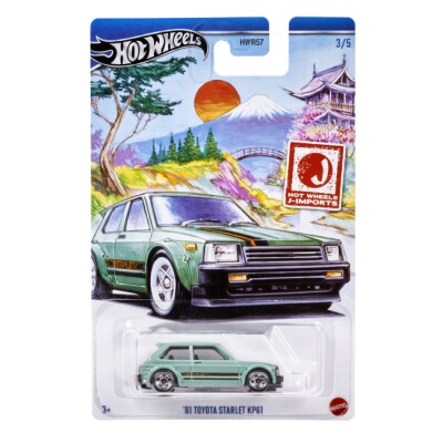 Коллекционная модель Hot Wheels J-imports '81 Toyota Starlet KP61 HWR57-3 детальное изображение Hot Wheels 