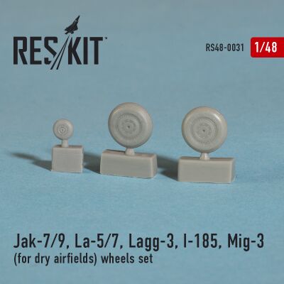 Jak-7/9, La-5/7, Lagg-3, I-185, Mig-3  (for dry airfields) wheels set (1/48) детальное изображение Смоляные колёса Афтермаркет