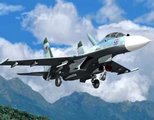 Сборная модель 1/32 Самолет Су-27УБ Flanker-C Трумпетер 02270 детальное изображение Самолеты 1/32 Самолеты