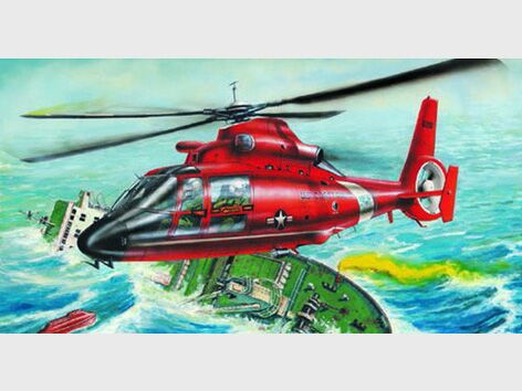Сборная модель вертолета HH-65A Dolphin детальное изображение Вертолеты 1/48 Вертолеты