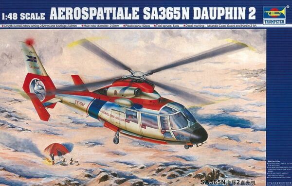 Сборная модель 1/48 Вертолет ASA365N Dauphin 2 Трумпетер 02816 детальное изображение Вертолеты 1/48 Вертолеты