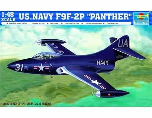 Сборная модель 1/48 Истребитель ВМС США F9F-2P &quot;Пантера&quot; Трумпетер 02833 детальное изображение Самолеты 1/48 Самолеты