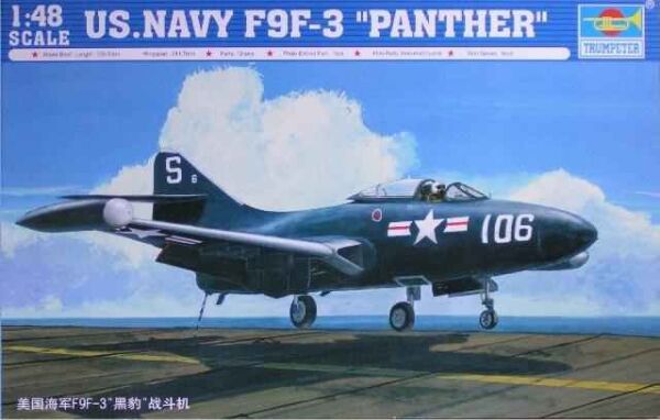 Збірна модель 1/48 Винищувач ВМС США F9F-3 «Чорна пантера» Trumpeter 02834 детальное изображение Самолеты 1/48 Самолеты