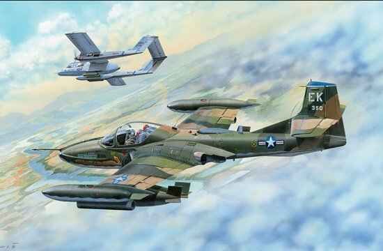 Сборная модель 1/48 Американский штурмовик A-37B &quot;Dragonfly&quot; Трумпетер 02889 детальное изображение Самолеты 1/48 Самолеты
