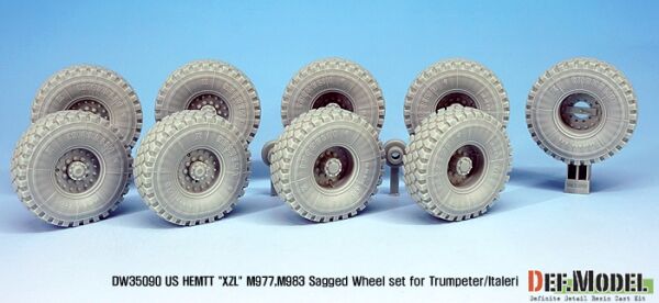 US HEMTT &quot;XZL&quot; M977,M983 Sagged Wheel set (for Trumpeter/Italeri 1/35) детальное изображение Смоляные колёса Афтермаркет