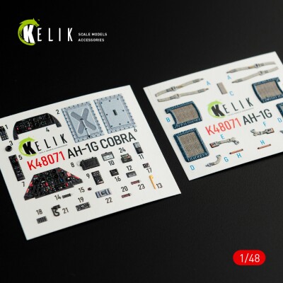 AH-1G 3D interior decal for ICM/SpecialHobby kit 1/48 KELIK K48071 детальное изображение 3D Декали Афтермаркет