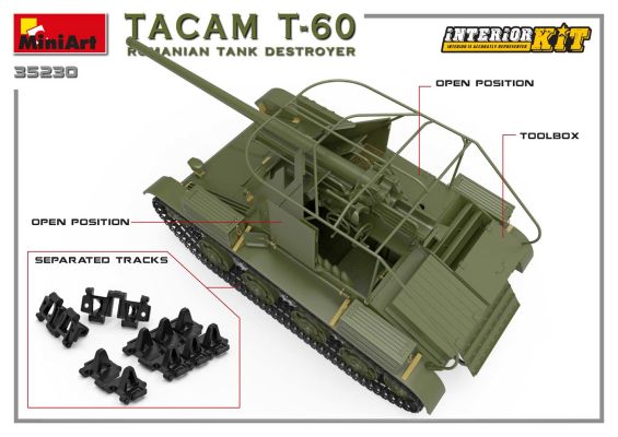 TACAM T-60 з інтер'єром детальное изображение Бронетехника 1/35 Бронетехника