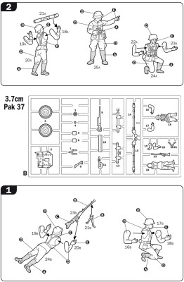 Збірна модель 1/72 Комплект німецьких знарядь: PAK37 - PAK 40 - FLAK 38 Italeri 7026 детальное изображение Артиллерия 1/72 Артиллерия