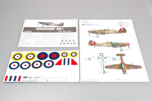 Збірна модель британського «Ураган» Mk.I детальное изображение Самолеты 1/24 Самолеты