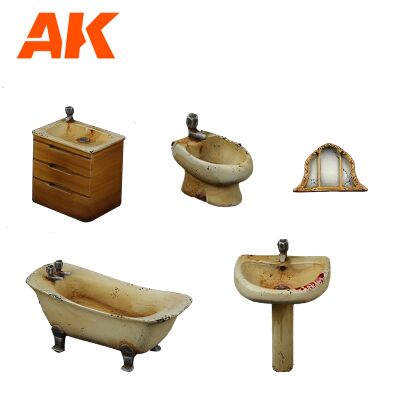 Набор деталировки мебель для ванной комнаты детальное изображение Наборы деталировки Диорамы