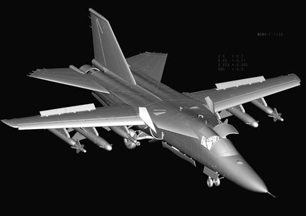 Збірна модель бомбардувальника F-111D/E Aardvark детальное изображение Самолеты 1/48 Самолеты