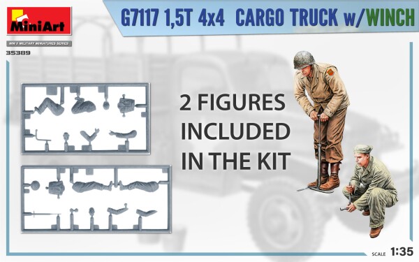 Сборная модель 1/35 Грузовой автомобиль с лебедкой G7117 1,5T 4×4 МиниАрт 35389 детальное изображение Автомобили 1/35 Автомобили