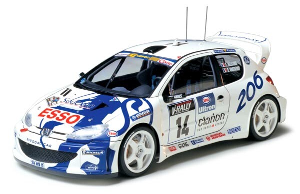 Збірна пластикова модель у масштабі 1/24 автомобіль PEUGEOT 206 WRC Tamiya 24221 детальное изображение Автомобили 1/24 Автомобили
