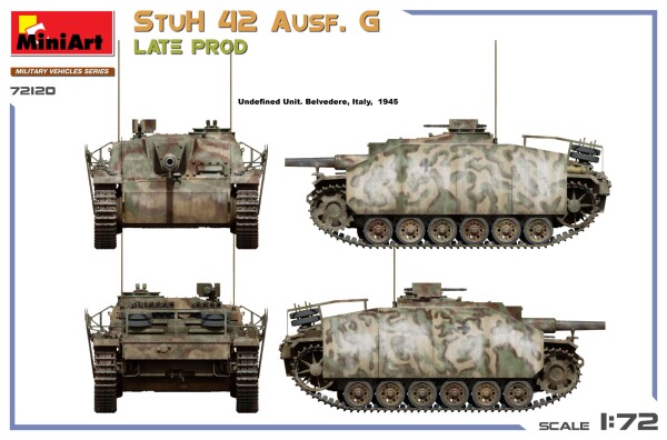 Сборная модель 1/72 САУ StuH 42 Ausf. G Позднее производство MiniArt 72120 детальное изображение Бронетехника 1/72 Бронетехника