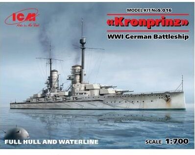 “Kronprinz” WWI German Battleship (full hull &amp; waterline) детальное изображение Флот 1/700 Флот