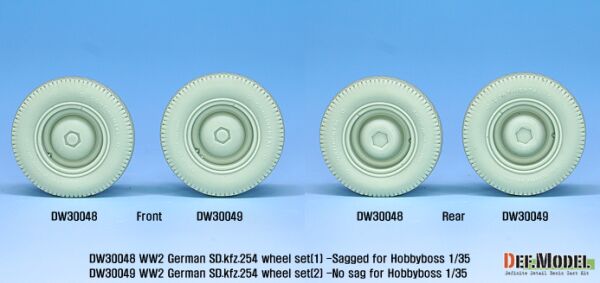 German Sd.Kfz.254 Sagged Wheel set 01 ( for Hobbyboss 1/35) детальное изображение Смоляные колёса Афтермаркет