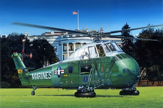 Scale model 1/48 VH-34D &quot;Marine One&quot; Trumpeter 02885 детальное изображение Вертолеты 1/48 Вертолеты