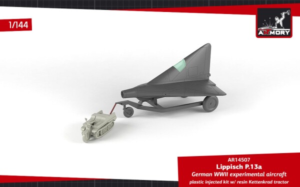 Сборная модель 1/144 Немецкий перехватчик Lippisch P.13a w/ Kettenkrad Armory Models Group 14507 детальное изображение Самолеты 1/144 Самолеты