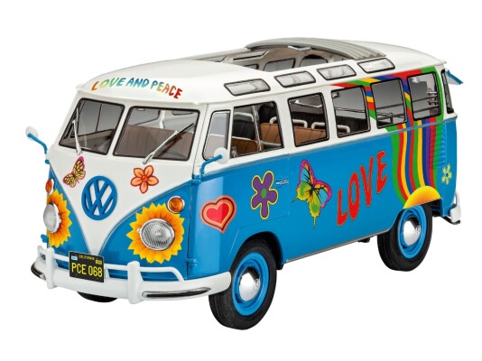 Збірна модель 1/24 Фургон VW T1 Samba Bus Flower Power Revell 07050 детальное изображение Автомобили 1/24 Автомобили