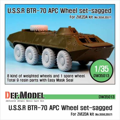 BTR-70 APC Sagged Wheel set  детальное изображение Смоляные колёса Афтермаркет