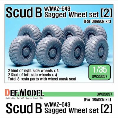 Scud B w/MAZ-543 Sagged Wheel set 2  детальное изображение Смоляные колёса Афтермаркет