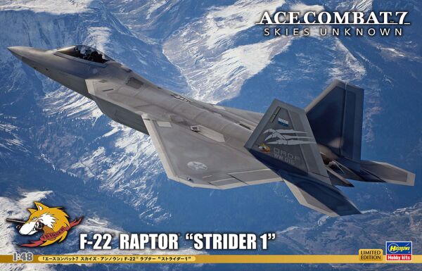 Збірна модель винищувач Ace Combat 7 Skies Unknown F-22 Raptor 'Strider 1' детальное изображение Самолеты 1/48 Самолеты