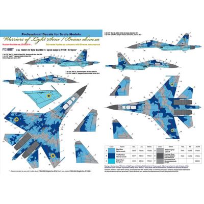 Foxbot 1:32 Декаль Бортовые номера для Су-27УБ ВВС Украины, цифровой камуфляж детальное изображение Декали Афтермаркет