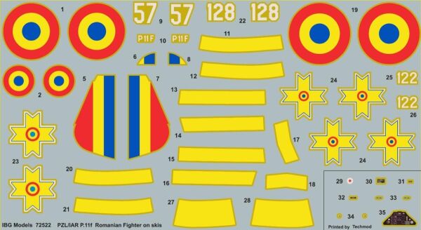 Збірна модель румунського винищувача PZL/IAR P.11F на лижах детальное изображение Самолеты 1/72 Самолеты