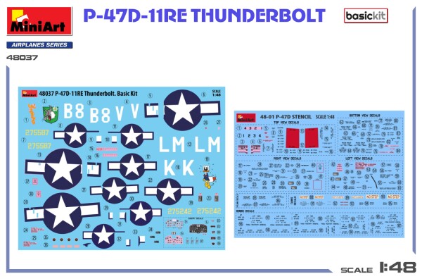 Збірна модель 1/48 Літак P-47D-11RE Thunderbolt MiniArt 48037 детальное изображение Самолеты 1/48 Самолеты