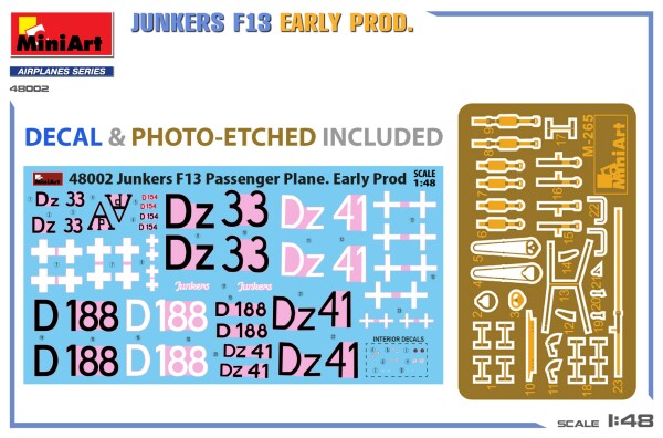 Scale model 1/48 Airplane Junkers F13 early Production MiniArt 48002 детальное изображение Самолеты 1/48 Самолеты