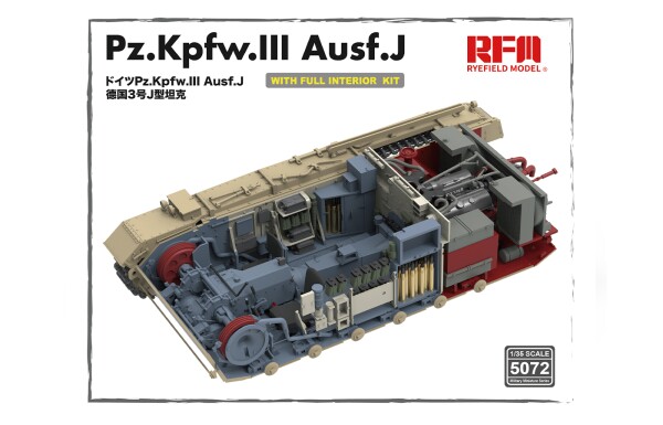 Збірна модель 1/35 Танк Pz.Kpfw.III Ausf.J з повним інтер'єром Rye Field Model RM-5072 детальное изображение Бронетехника 1/35 Бронетехника