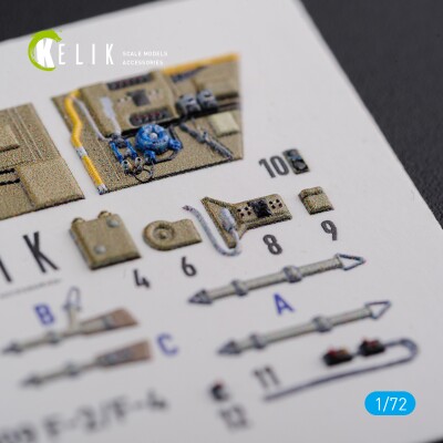 BF 109-F2/F4 Reconnaissance декаль інтер'єр для комплекту Fine Molds 1/72 KELIK K72122 детальное изображение 3D Декали Афтермаркет