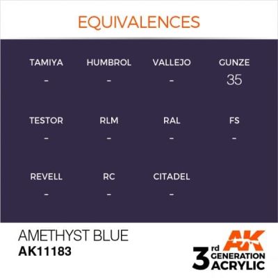 Акриловая краска AMETHYST BLUE STANDARD - АМЕТИСТОВЫЙ СИНИЙ / INK АК-интерактив AK11183 детальное изображение General Color AK 3rd Generation