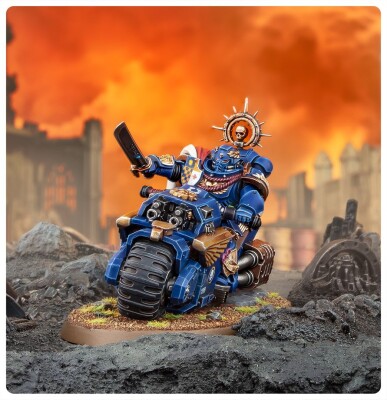 Игровой набор Warhammer 40000 - SPACE MARINES: CAPTAIN ON BIKE детальное изображение Ультрамарины Космические Десантники