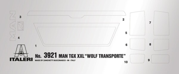 Scale model 1/24 truck / tractor MAN TGX XXL &quot;WOLF TRANSPORTE&quot; Italeri 3921 детальное изображение Грузовики / прицепы Гражданская техника