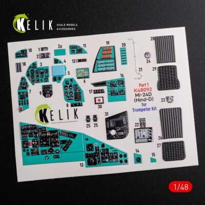 Mi-24D (Hind-D) 3D decal interior for Trumpeter kit 1/48 KELIK K48092 детальное изображение 3D Декали Афтермаркет