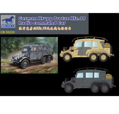 Scale model 1/35 German car Krupp Protze. 19 (radio command vehicle) Bronco 35220 детальное изображение Бронетехника 1/35 Бронетехника