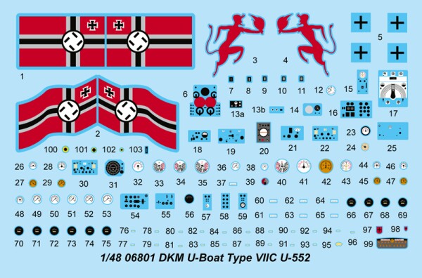 Збірна модель 1/48 Німецький підводний човен DKM типу VIIC U-552 Trumpeter 06801 детальное изображение Подводный флот Флот