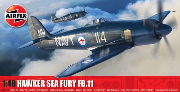 Сборная модель 1/48 истребитель Hawker Sea Fury FB.11 Аирфикс A06105A детальное изображение Самолеты 1/48 Самолеты