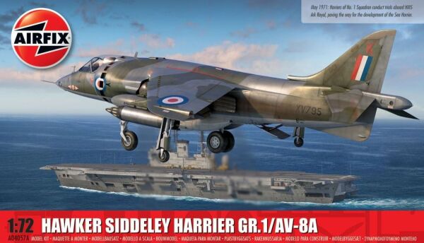 Сборная модель 1/72 самолет Hawker Siddeley Harrier GR.1/AV-8A Аирфикс A04057A детальное изображение Самолеты 1/72 Самолеты