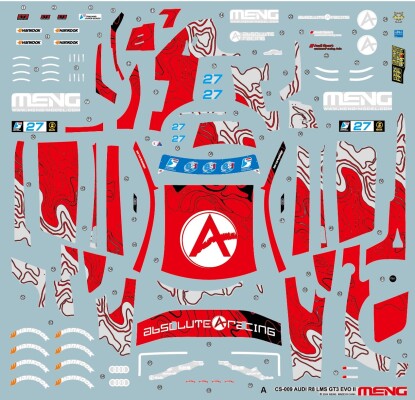 Scale model 1/24 Car Audi R8 LMS GT3 EVO II Absolute Racing Meng CS-009 детальное изображение Автомобили 1/24 Автомобили