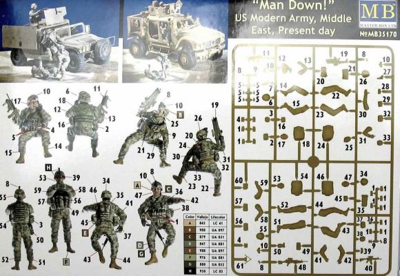 &quot;Man Down! US Modern Army, Middle East, Present day&quot; детальное изображение Фигуры 1/35 Фигуры