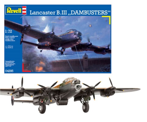 Сборная модель 1/72 Самолет Ланкастер B.III «Dambusters» Ревелл 04295 детальное изображение Самолеты 1/72 Самолеты