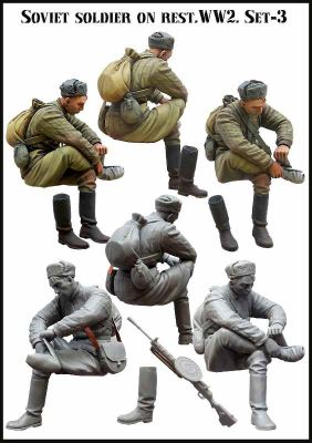 Soviet soldier on rest . WW2 . Set-3 детальное изображение Фигуры 1/35 Фигуры