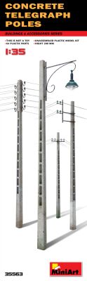 Сборная модель 1/35 Бетонные телеграфные столбы MiniArt 35563 детальное изображение Аксессуары 1/35 Диорамы