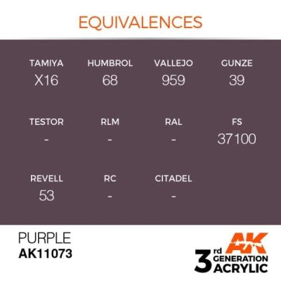 Acrylic paint PURPLE – STANDARD / PURPLE AK-interactive AK11073 детальное изображение General Color AK 3rd Generation